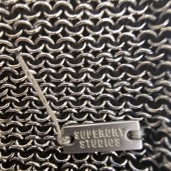 New Superdry Metallic Knit Mini Dress in GUNMETAL METALLIC - Picture 9 of 15